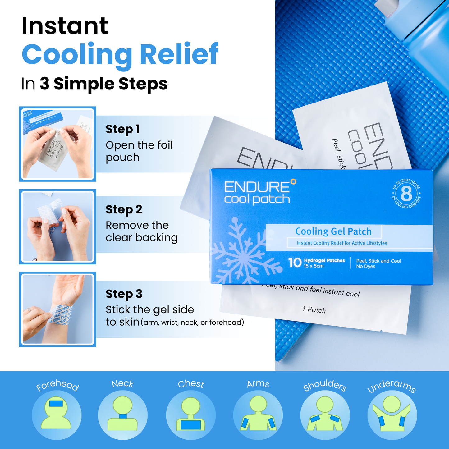 Endure Cool Patch - 10 Cooling Gel Patches
